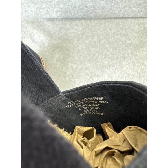 Tory Burch Seahorse Espadrilles Navy Canvas Jute Slip-On Flats Size 6.5 - Picture 7 of 7